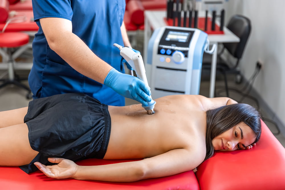 Shockwave therapy treatment for chronic back pain